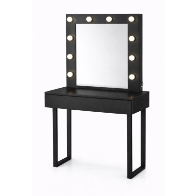 Toaletka z lustrem  "LENA BLACK "mat, 75cm, czarne U